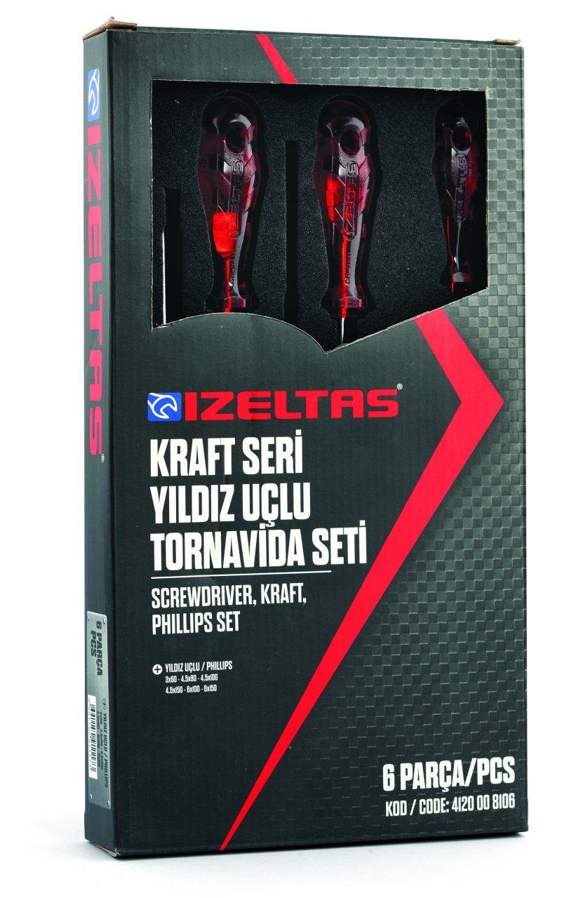 İZELTAŞ KRAFT SERİ YILDIZ UÇLU TORNAVİDA SETİ (6 PARÇA)