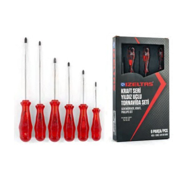 İZELTAŞ KRAFT SERİ YILDIZ UÇLU TORNAVİDA SETİ (6 PARÇA)