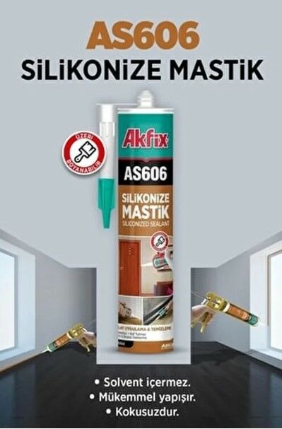 AKFIX AS606 SİLİKONİZE AKRİLİK MASTİK BEYAZ 500GR
