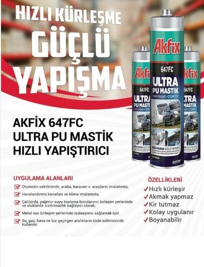 AKFIX 647FC PU MASTİK BEYAZ 280ML
