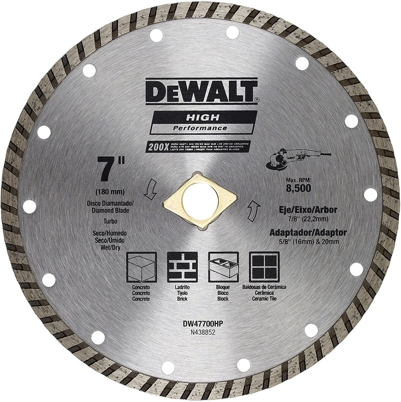 DEWALT DW47700HP 180MM TURBO ELMAS DISK