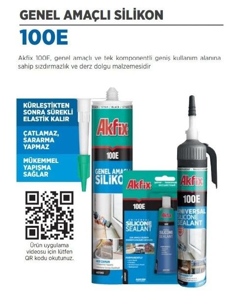 AKFIX 100E GENEL AMAÇLI SİLİKON-BEYAZ 280ML