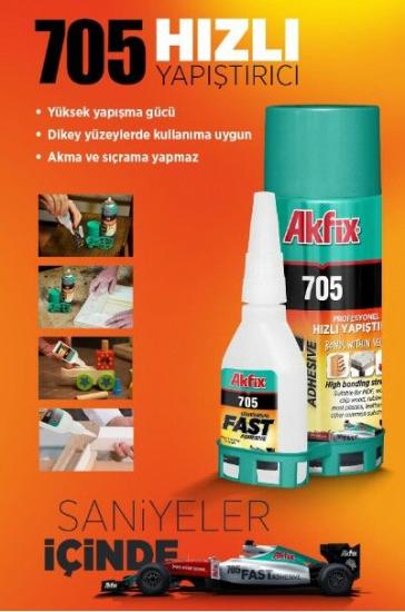 AKFIX 705 HIZLI YAPIŞTIRICI 200ML+50GR