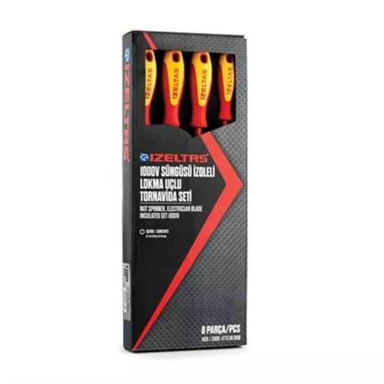 1000V SÜNGÜSÜ İZOLELİ LOKMA UÇLU TORNAVİDA SETİ 8 PARÇA